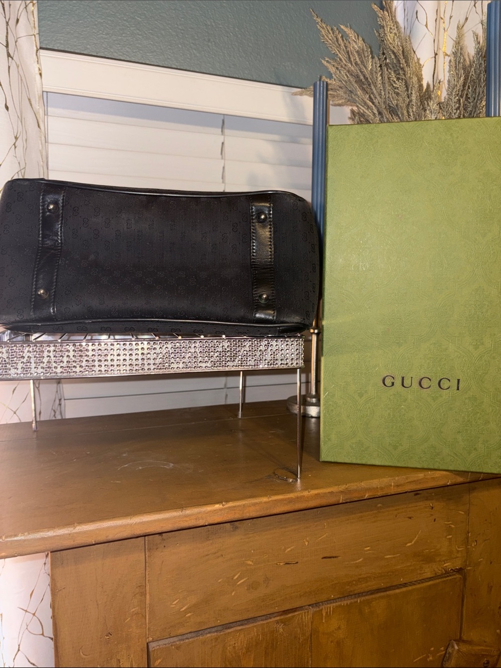 Gucci Black Monogram Canvas vintage purse - Picture 3 of 10